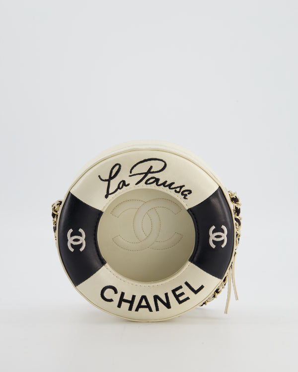 *RARE & FIRE PRICE* Chanel La Pausa Coco Lifesaver Bag in Black and White with Champagne Gold Hardware