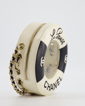 *RARE & FIRE PRICE* Chanel La Pausa Coco Lifesaver Bag in Black and White with Champagne Gold Hardware