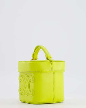 Celine Lime Yellow Leather Small Box Cuir Triomphe Bag