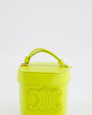Celine Lime Yellow Leather Small Box Cuir Triomphe Bag