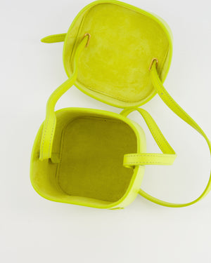 Celine Lime Yellow Leather Small Box Cuir Triomphe Bag