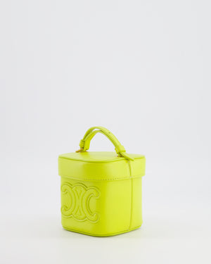 Celine Lime Yellow Leather Small Box Cuir Triomphe Bag