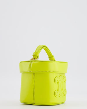 Celine Lime Yellow Leather Small Box Cuir Triomphe Bag