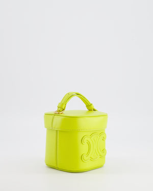 Celine Lime Yellow Leather Small Box Cuir Triomphe Bag