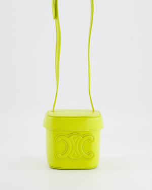 Celine Lime Yellow Leather Small Box Cuir Triomphe Bag