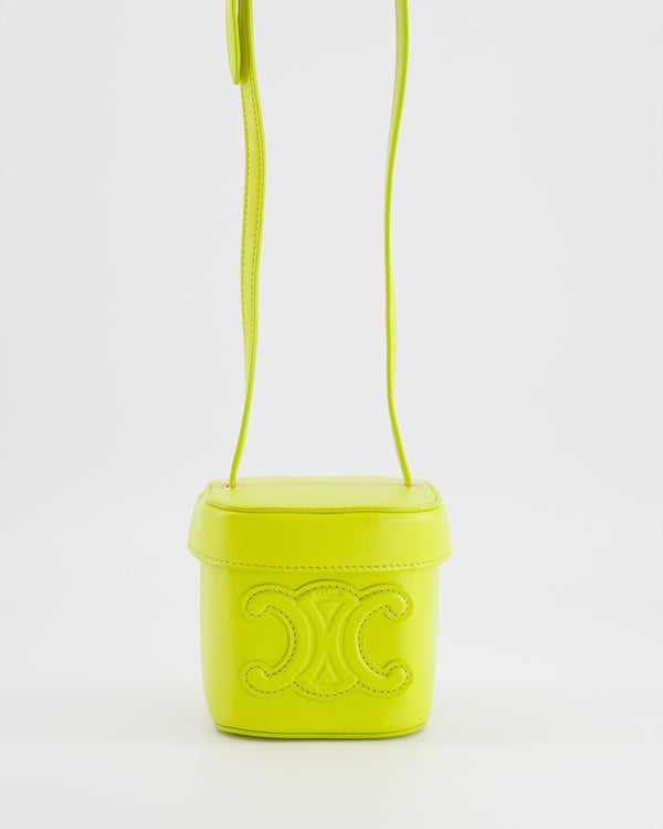 Celine Lime Yellow Leather Small Box Cuir Triomphe Bag