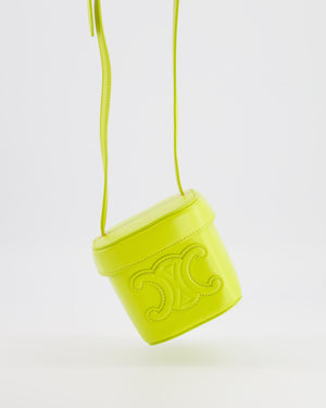Celine Lime Yellow Leather Small Box Cuir Triomphe Bag