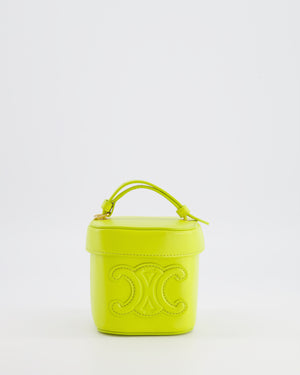 Celine Lime Yellow Leather Small Box Cuir Triomphe Bag