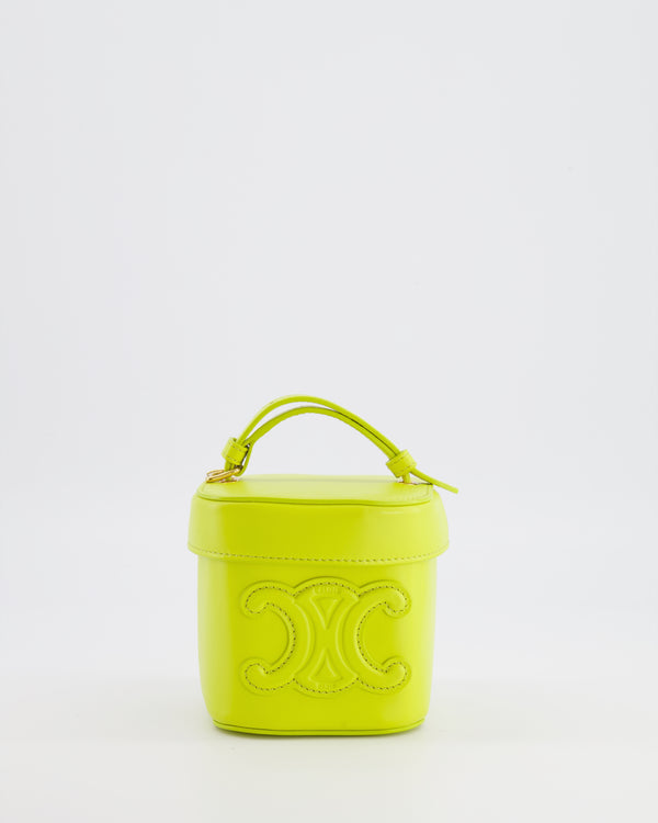 Celine Lime Yellow Leather Small Box Cuir Triomphe Bag