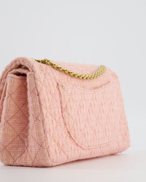 Chanel Pink Tweed Small Reissue 2.55 Double Flap Bag in with Ruthenium Hardware