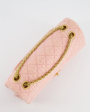 Chanel Pink Tweed Small Reissue 2.55 Double Flap Bag in with Ruthenium Hardware