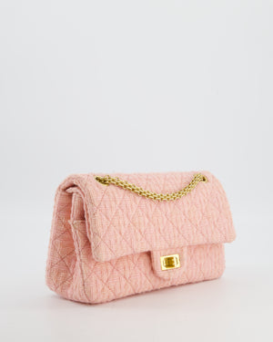 Chanel Pink Tweed Small Reissue 2.55 Double Flap Bag in with Ruthenium Hardware