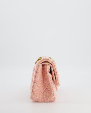 Chanel Pink Tweed Small Reissue 2.55 Double Flap Bag in with Ruthenium Hardware