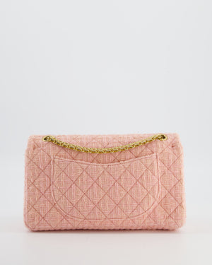 Chanel Pink Tweed Small Reissue 2.55 Double Flap Bag in with Ruthenium Hardware