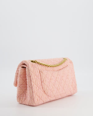 Chanel Pink Tweed Small Reissue 2.55 Double Flap Bag in with Ruthenium Hardware