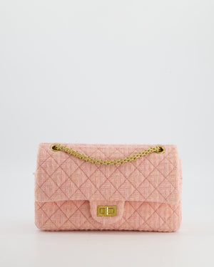 Chanel Pink Tweed Small Reissue 2.55 Double Flap Bag in with Ruthenium Hardware