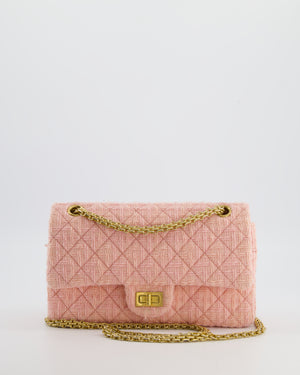 Chanel Pink Tweed Small Reissue 2.55 Double Flap Bag in with Ruthenium Hardware