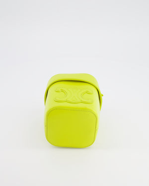 Celine Lime Yellow Leather Small Box Cuir Triomphe Bag