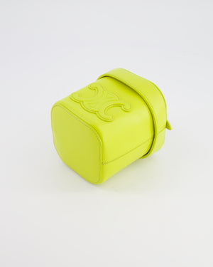 Celine Lime Yellow Leather Small Box Cuir Triomphe Bag