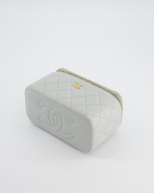 *HOT* Chanel Pastel Blue Coco Crush Vanity Bag in Lambskin Leather with Antique Gold Hardware