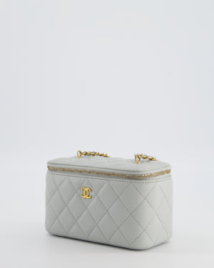 *HOT* Chanel Pastel Blue Coco Crush Vanity Bag in Lambskin Leather with Antique Gold Hardware