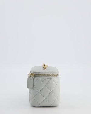 *HOT* Chanel Pastel Blue Coco Crush Vanity Bag in Lambskin Leather with Antique Gold Hardware