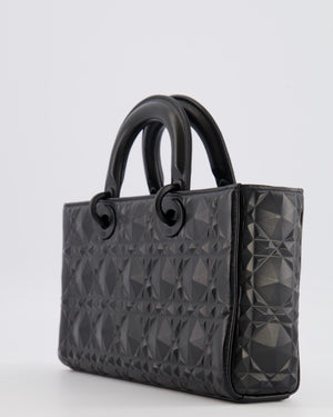 Christian Dior Black Ultramatte Diamond Cannage Motif Medium Lady D-Joy Bag RRP £4,250