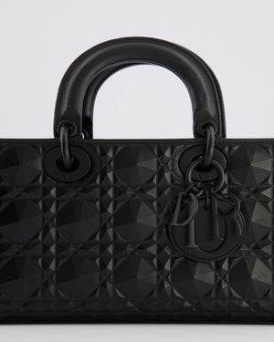 Christian Dior Black Ultramatte Diamond Cannage Motif Medium Lady D-Joy Bag RRP £4,250