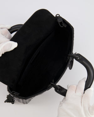Christian Dior Black Ultramatte Diamond Cannage Motif Medium Lady D-Joy Bag RRP £4,250