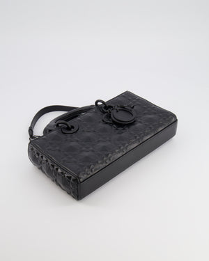 Christian Dior Black Ultramatte Diamond Cannage Motif Medium Lady D-Joy Bag RRP £4,250