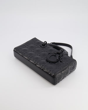 Christian Dior Black Ultramatte Diamond Cannage Motif Medium Lady D-Joy Bag RRP £4,250