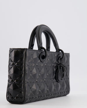 Christian Dior Black Ultramatte Diamond Cannage Motif Medium Lady D-Joy Bag RRP £4,250