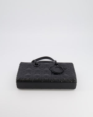 Christian Dior Black Ultramatte Diamond Cannage Motif Medium Lady D-Joy Bag RRP £4,250