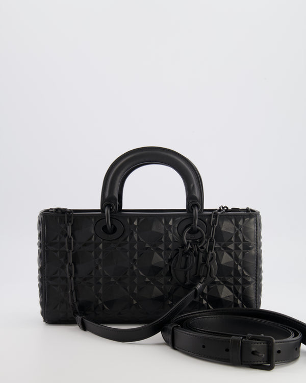 Christian Dior Black Ultramatte Diamond Cannage Motif Medium Lady D-Joy Bag RRP £4,250