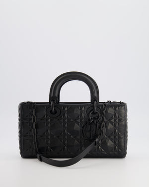 Christian Dior Black Ultramatte Diamond Cannage Motif Medium Lady D-Joy Bag RRP £4,250