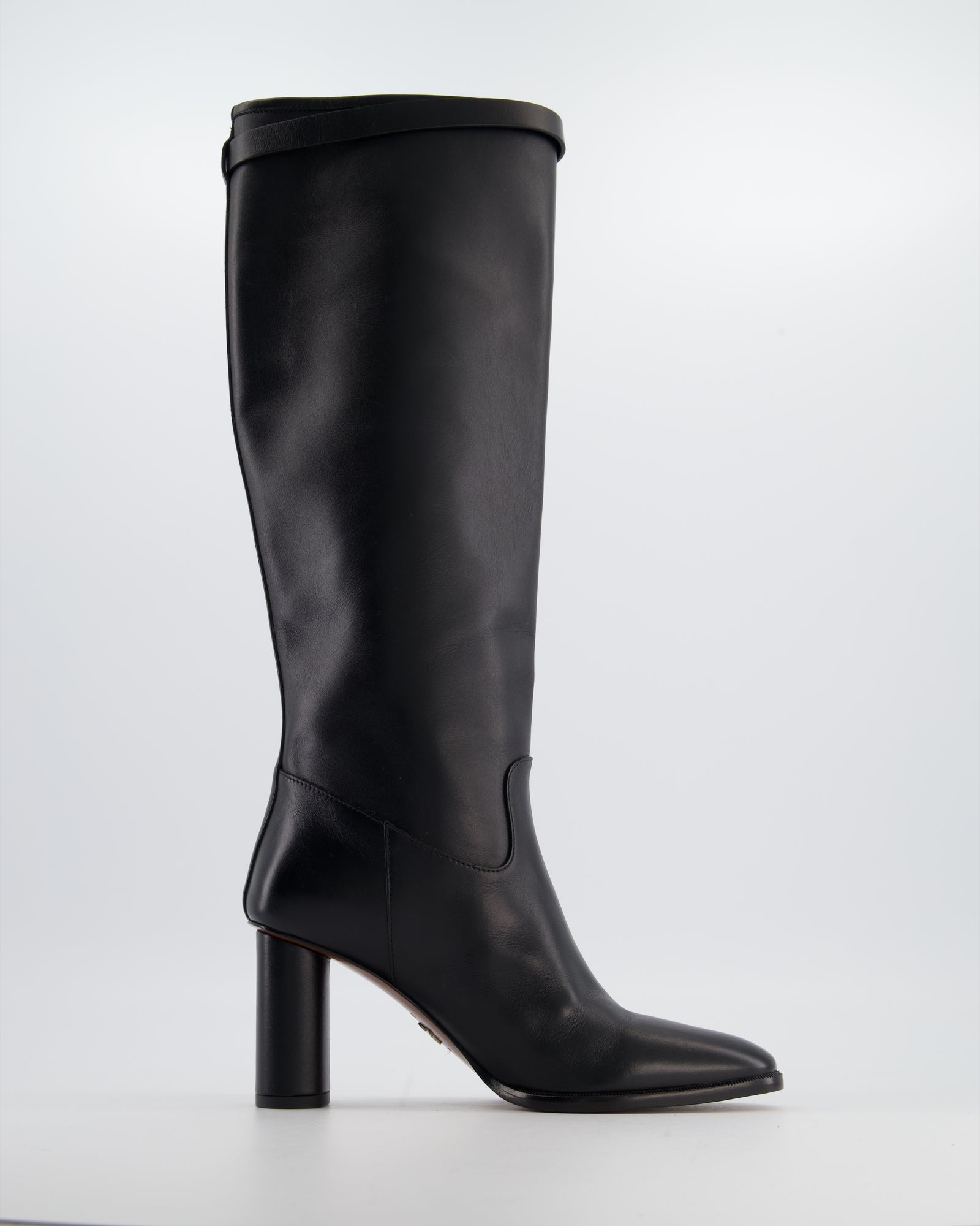 Christian Dior Black Empreinte Leather Boots in Calfskin with Gold