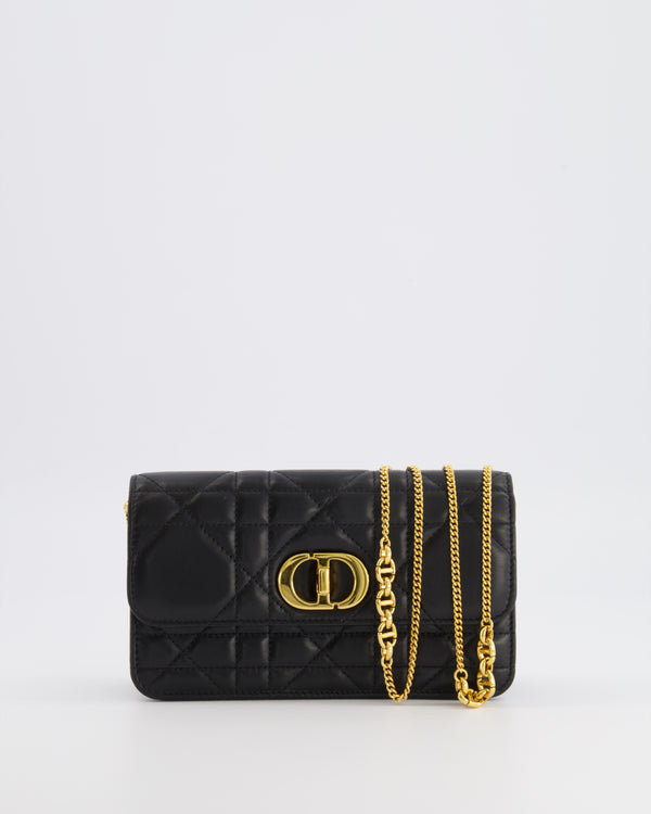 Christian Dior Black Lambskin Caro on Chain Bag with Gold Hardware RRP £1,800