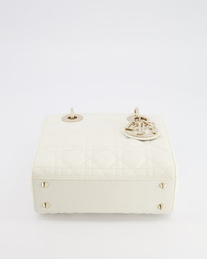 Christian Dior Latte Small Lady Dior My ABCDior Bag In Cannage Lambskin with Champagne Gold Hardware RRP £5,000