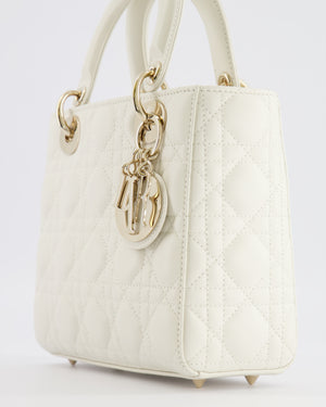 Christian Dior Latte Small Lady Dior My ABCDior Bag In Cannage Lambskin with Champagne Gold Hardware RRP £5,000
