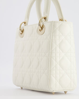 Christian Dior Latte Small Lady Dior My ABCDior Bag In Cannage Lambskin with Champagne Gold Hardware RRP £5,000
