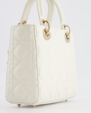 Christian Dior Latte Small Lady Dior My ABCDior Bag In Cannage Lambskin with Champagne Gold Hardware RRP £5,000