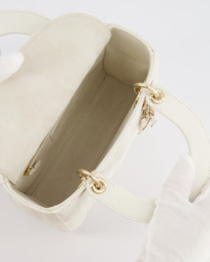 Christian Dior Latte Small Lady Dior My ABCDior Bag In Cannage Lambskin with Champagne Gold Hardware RRP £5,000