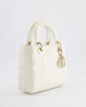 Christian Dior Latte Small Lady Dior My ABCDior Bag In Cannage Lambskin with Champagne Gold Hardware RRP £5,000