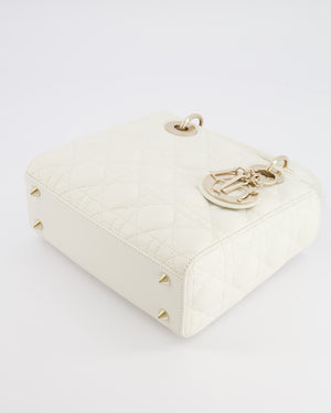 Christian Dior Latte Small Lady Dior My ABCDior Bag In Cannage Lambskin with Champagne Gold Hardware RRP £5,000