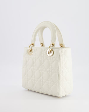 Christian Dior Latte Small Lady Dior My ABCDior Bag In Cannage Lambskin with Champagne Gold Hardware RRP £5,000