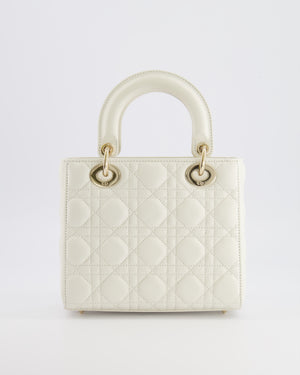 Christian Dior Latte Small Lady Dior My ABCDior Bag In Cannage Lambskin with Champagne Gold Hardware RRP £5,000