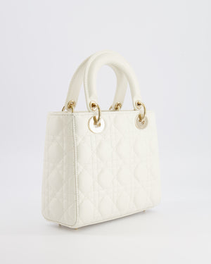 Christian Dior Latte Small Lady Dior My ABCDior Bag In Cannage Lambskin with Champagne Gold Hardware RRP £5,000