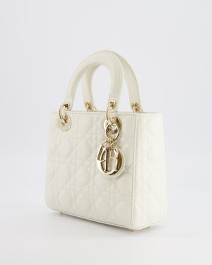 Christian Dior Latte Small Lady Dior My ABCDior Bag In Cannage Lambskin with Champagne Gold Hardware RRP £5,000