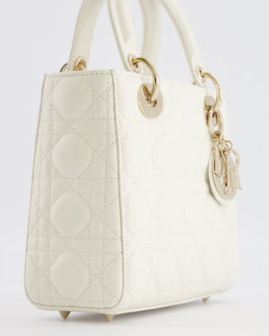 Christian Dior Latte Small Lady Dior My ABCDior Bag In Cannage Lambskin with Champagne Gold Hardware RRP £5,000