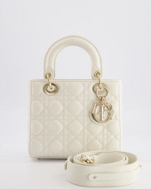 Christian Dior Latte Small Lady Dior My ABCDior Bag In Cannage Lambskin with Champagne Gold Hardware RRP £5,000
